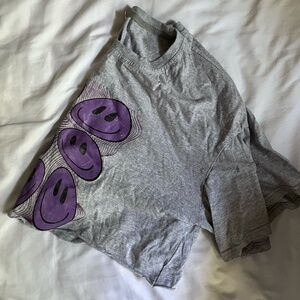 Acid Trip Smiley Face Cropped Tee